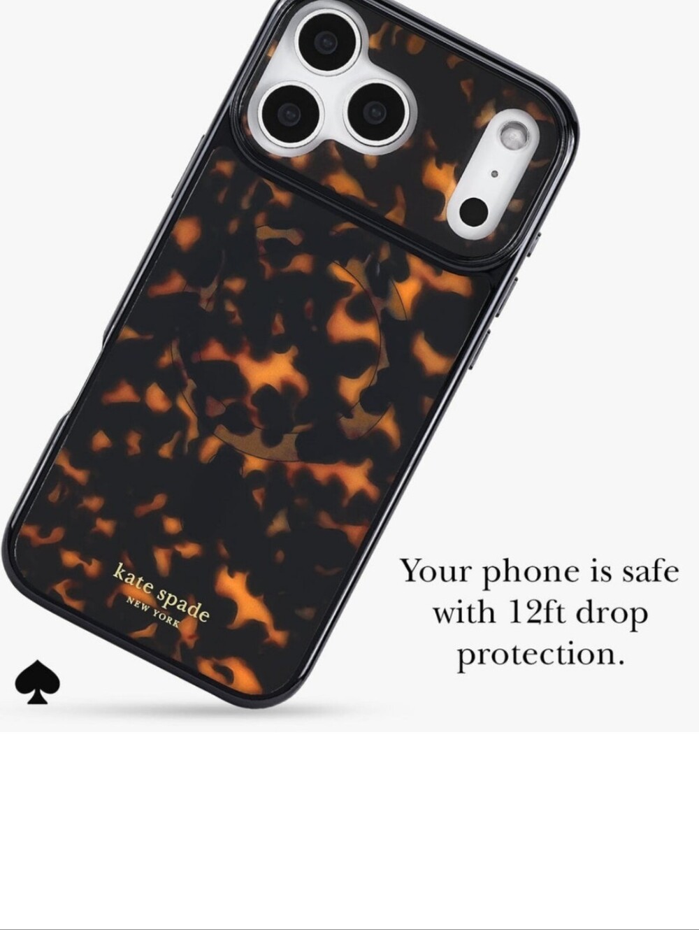 kate spade Tortoiseshell Grip Phone Case - Black & Brown iPhone 17 Air